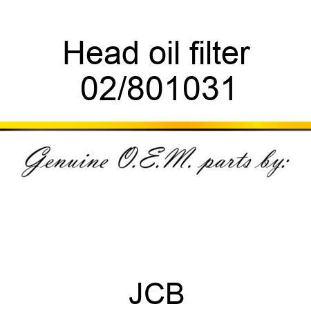 Head oil filter 02/801031