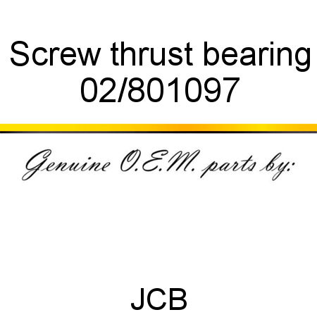 Screw, thrust bearing 02/801097