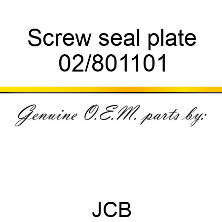 Screw seal plate 02/801101