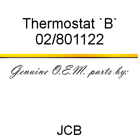 Thermostat, `B` 02/801122