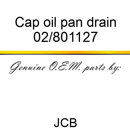 Cap oil pan drain 02/801127