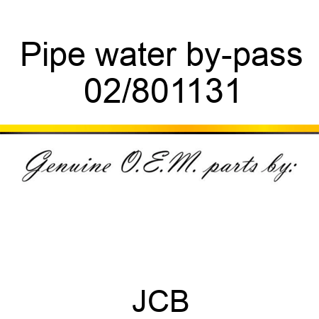 Pipe water by-pass 02/801131