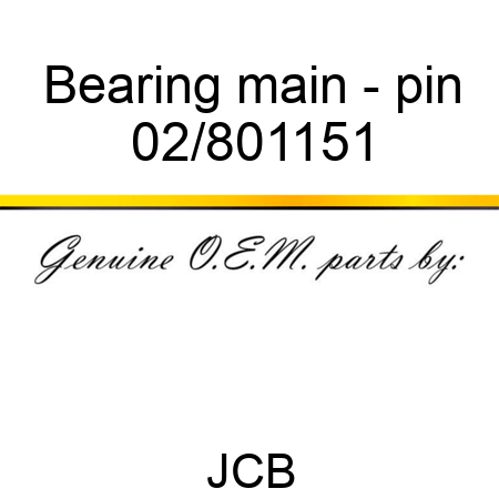 Bearing main - pin 02/801151