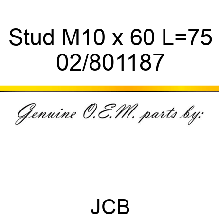 Stud M10 x 60 L=75 02/801187