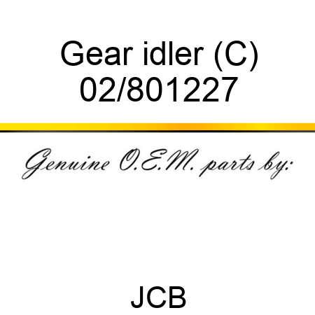 Gear idler (C) 02/801227