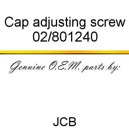 Cap, adjusting screw 02/801240