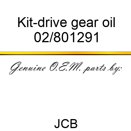 Kit-drive gear oil 02/801291