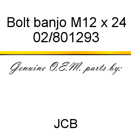 Bolt, banjo, M12 x 24 02/801293