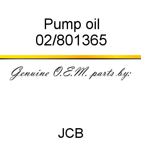 Pump, oil 02/801365