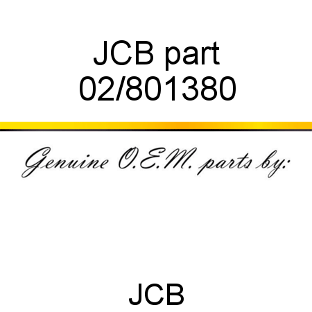 JCB part 02/801380