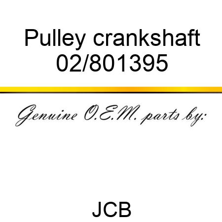 Pulley crankshaft 02/801395