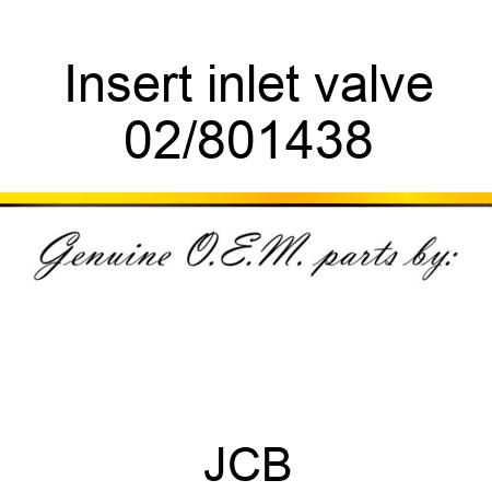 Insert inlet valve 02/801438