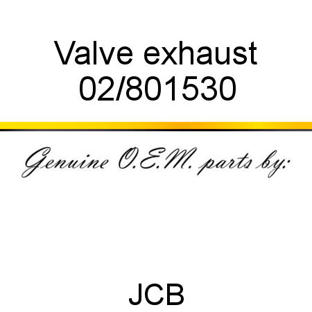 Valve, exhaust 02/801530