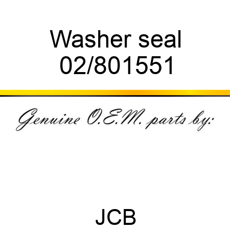 Washer seal 02/801551