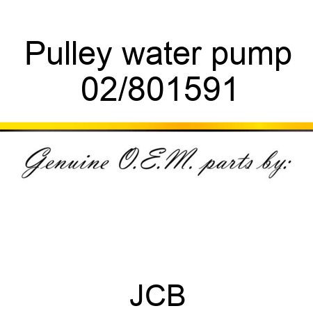 Pulley water pump 02/801591