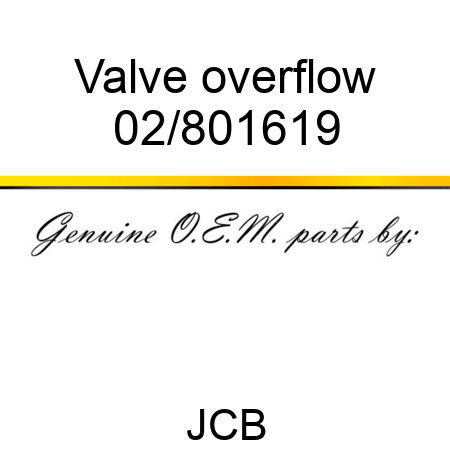 Valve overflow 02/801619