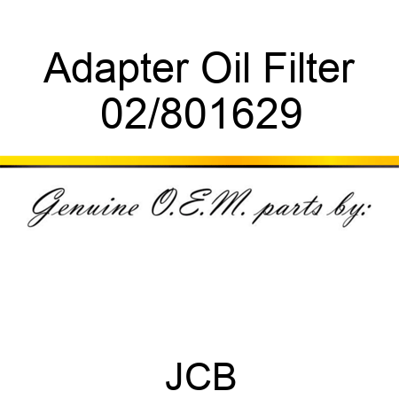 Adapter Oil Filter 02/801629