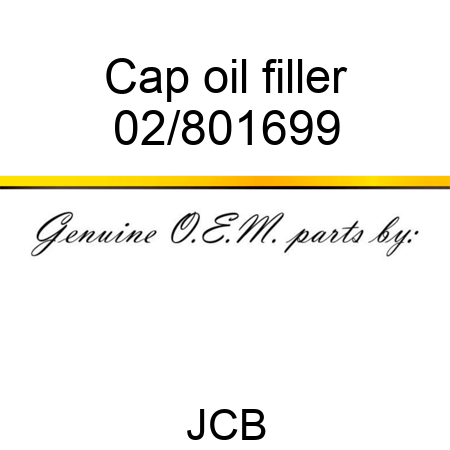 Cap oil filler 02/801699