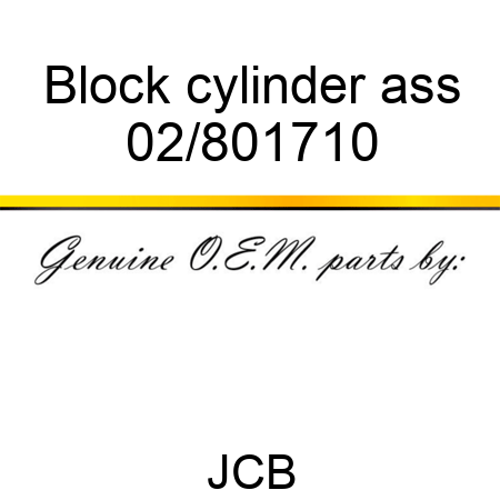 Block cylinder ass 02/801710