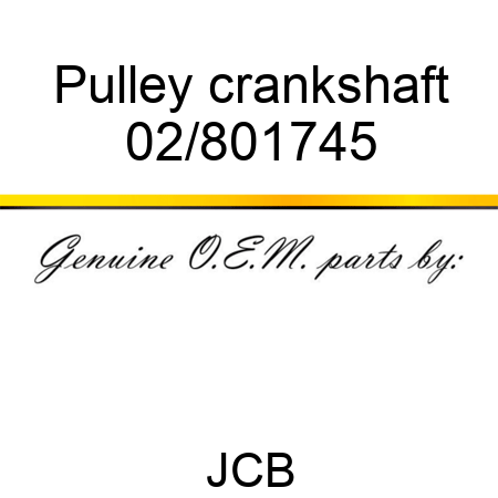 Pulley crankshaft 02/801745