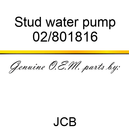 Stud water pump 02/801816