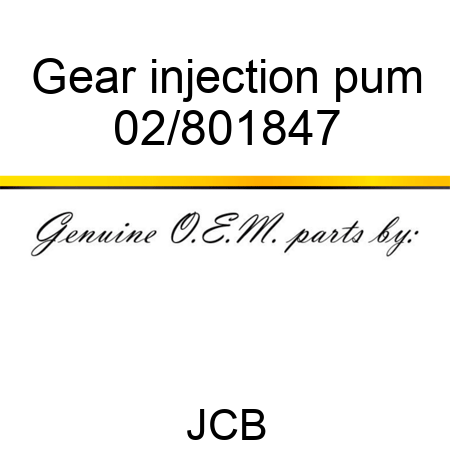 Gear injection pum 02/801847