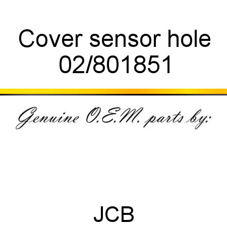 Cover, sensor hole 02/801851