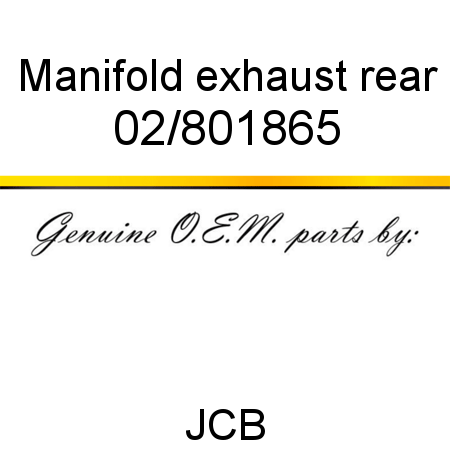 Manifold, exhaust rear 02/801865