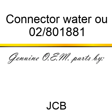 Connector water ou 02/801881