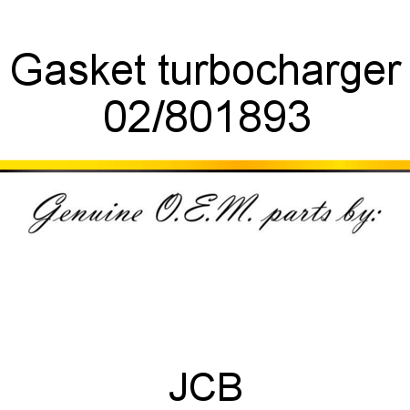 Gasket, turbocharger 02/801893