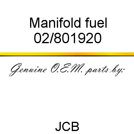 Manifold, fuel 02/801920