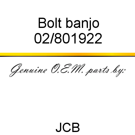 Bolt, banjo 02/801922