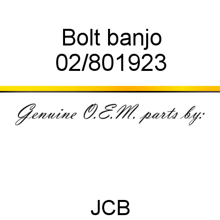 Bolt, banjo 02/801923