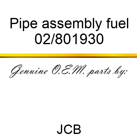 Pipe assembly fuel 02/801930