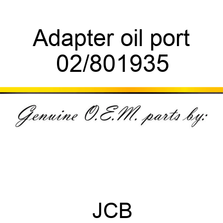 Adapter oil port 02/801935