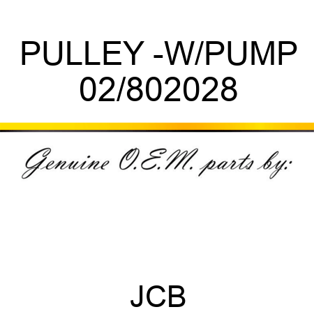 PULLEY -W/PUMP 02/802028