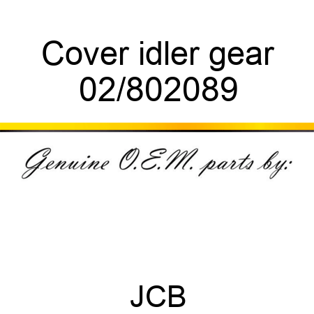 Cover idler gear 02/802089