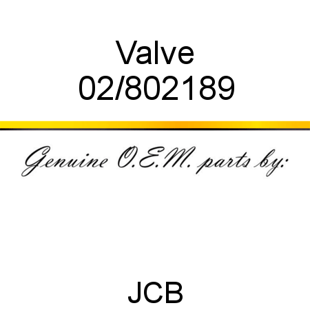 Valve 02/802189