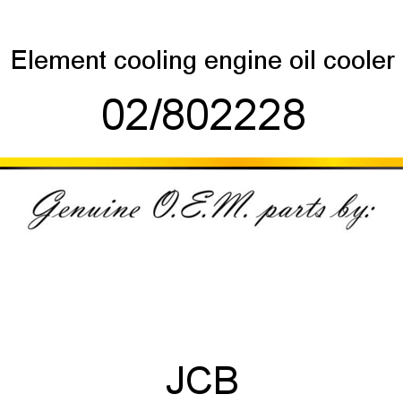 Element, cooling, engine oil cooler 02/802228