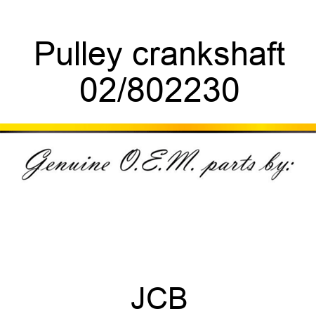 Pulley crankshaft 02/802230