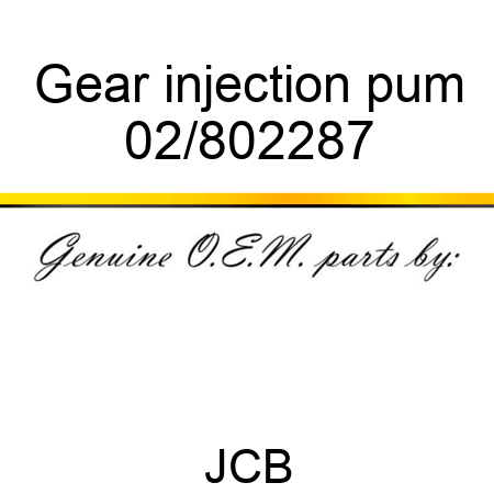 Gear injection pum 02/802287