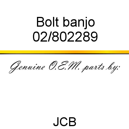 Bolt, banjo 02/802289
