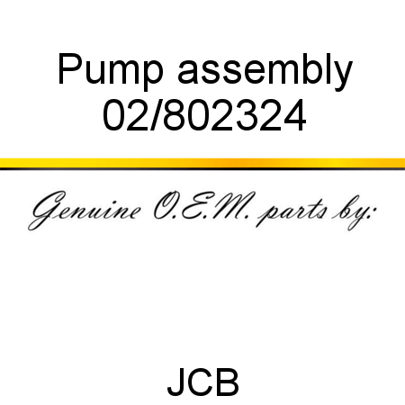 Pump, assembly 02/802324