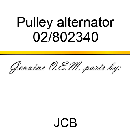 Pulley alternator 02/802340