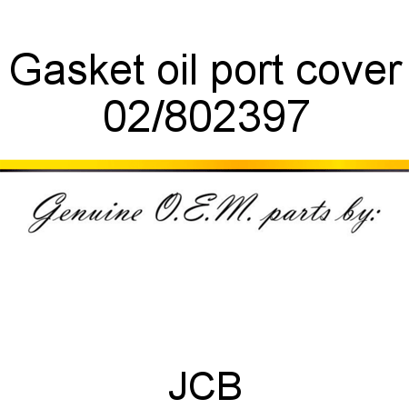 Gasket, oil port, cover 02/802397