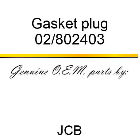 Gasket plug 02/802403