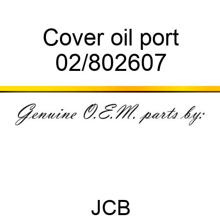 Cover oil port 02/802607