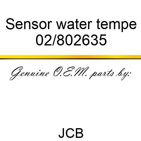 Sensor water tempe 02/802635