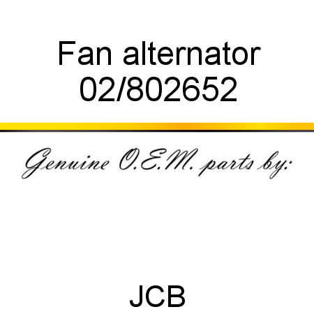 Fan, alternator 02/802652
