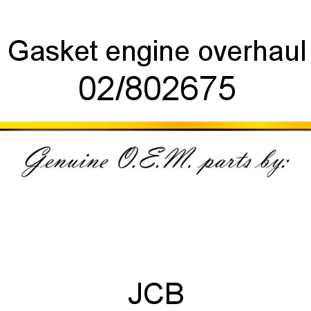 Gasket, engine overhaul 02/802675